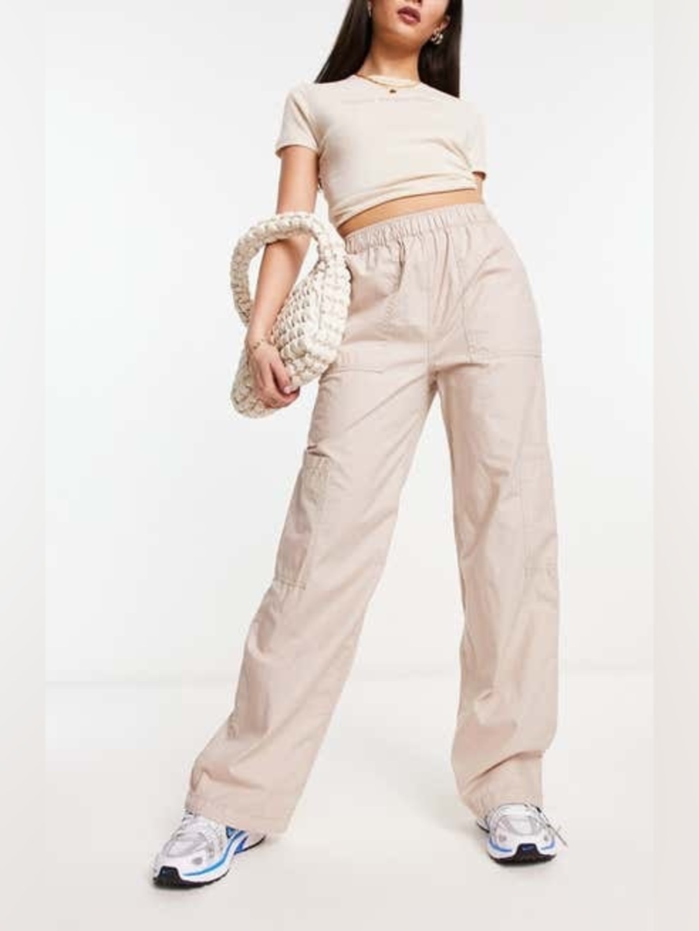 ASOS Design Pull-On Cotton Poplin Cargo Pants
